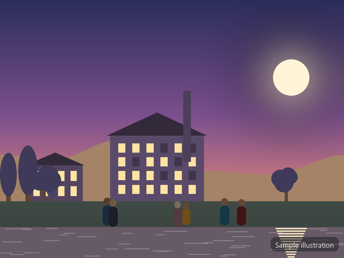 The mill at dusk